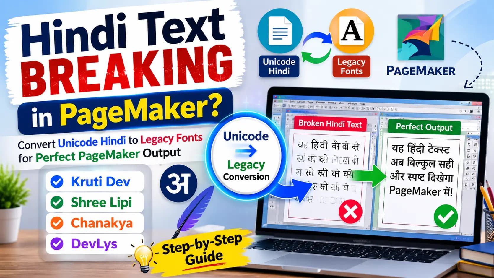 How to Convert Hindi Text for PageMaker – Unicode to Legacy Font Guide
