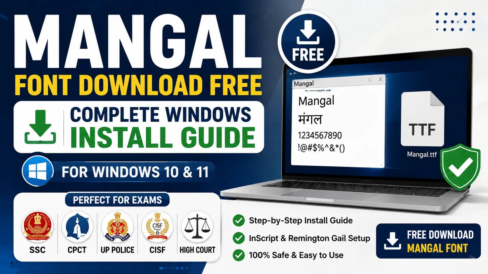 Mangal Font Download Free – Complete Windows Install Guide for Exams (2025)
