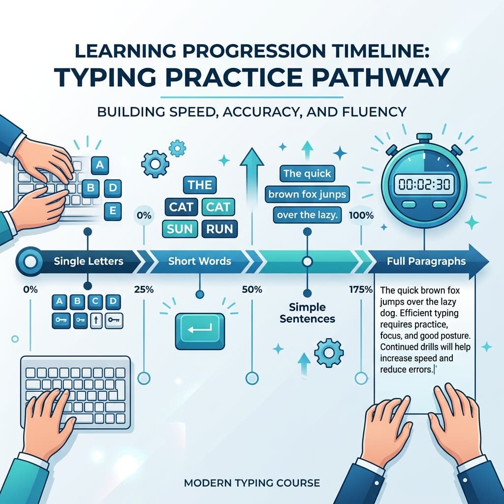 Bamini Tamil typing practice progression from letters to words to paragraphs