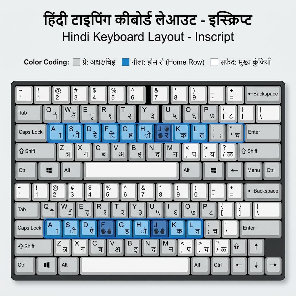 Remington Gail keyboard layout for Mangal Unicode Hindi typing CISF exam 2026