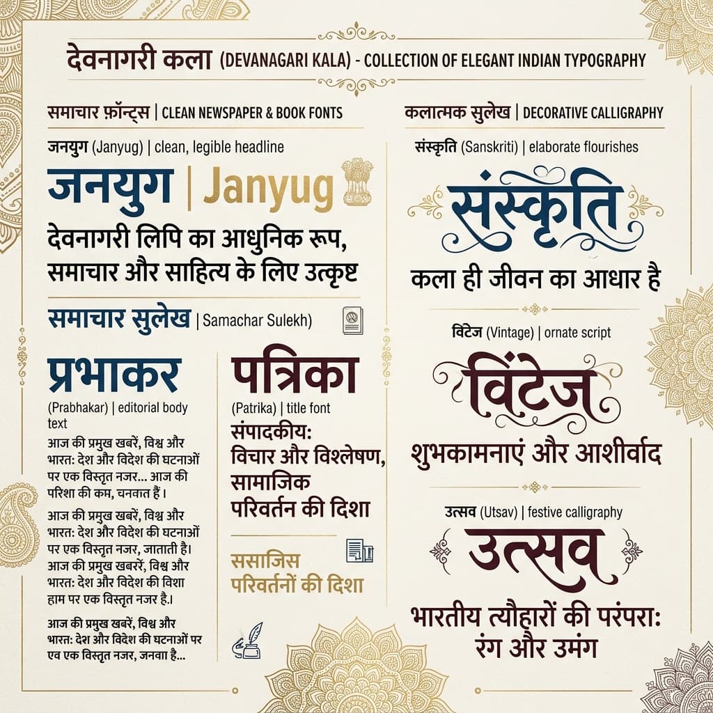 Shree Lipi Devanagari font samples from Modular Infotech font library