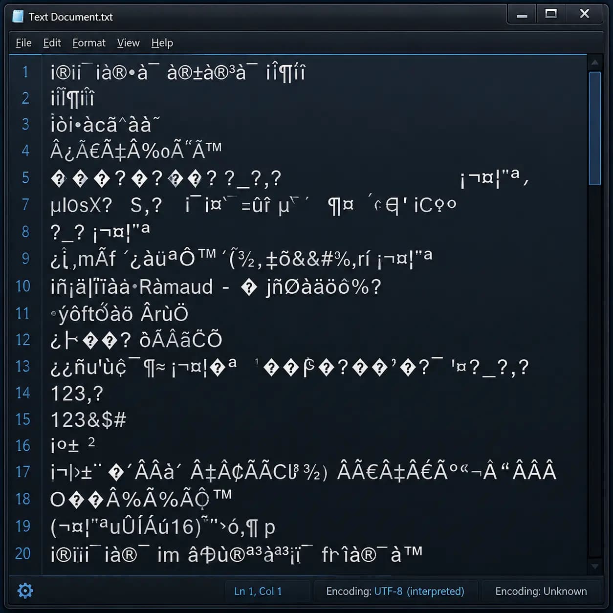 Tamil text displaying as garbled mojibake characters due to wrong font or encoding mismatch